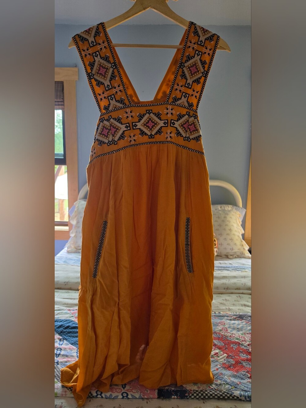 Boho Embroidered Teofila Embroidered Swing Dress